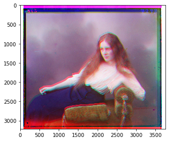 Lady Image Alignment w/o Gaussian Blurring