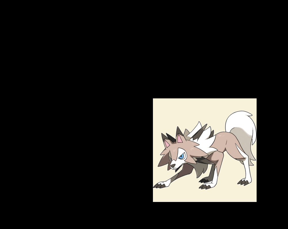 Aligned Image of Lycanroc on the Beach