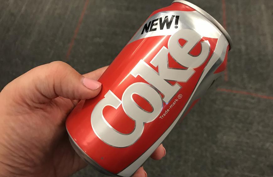 Coke can transferred into pepsi bottle