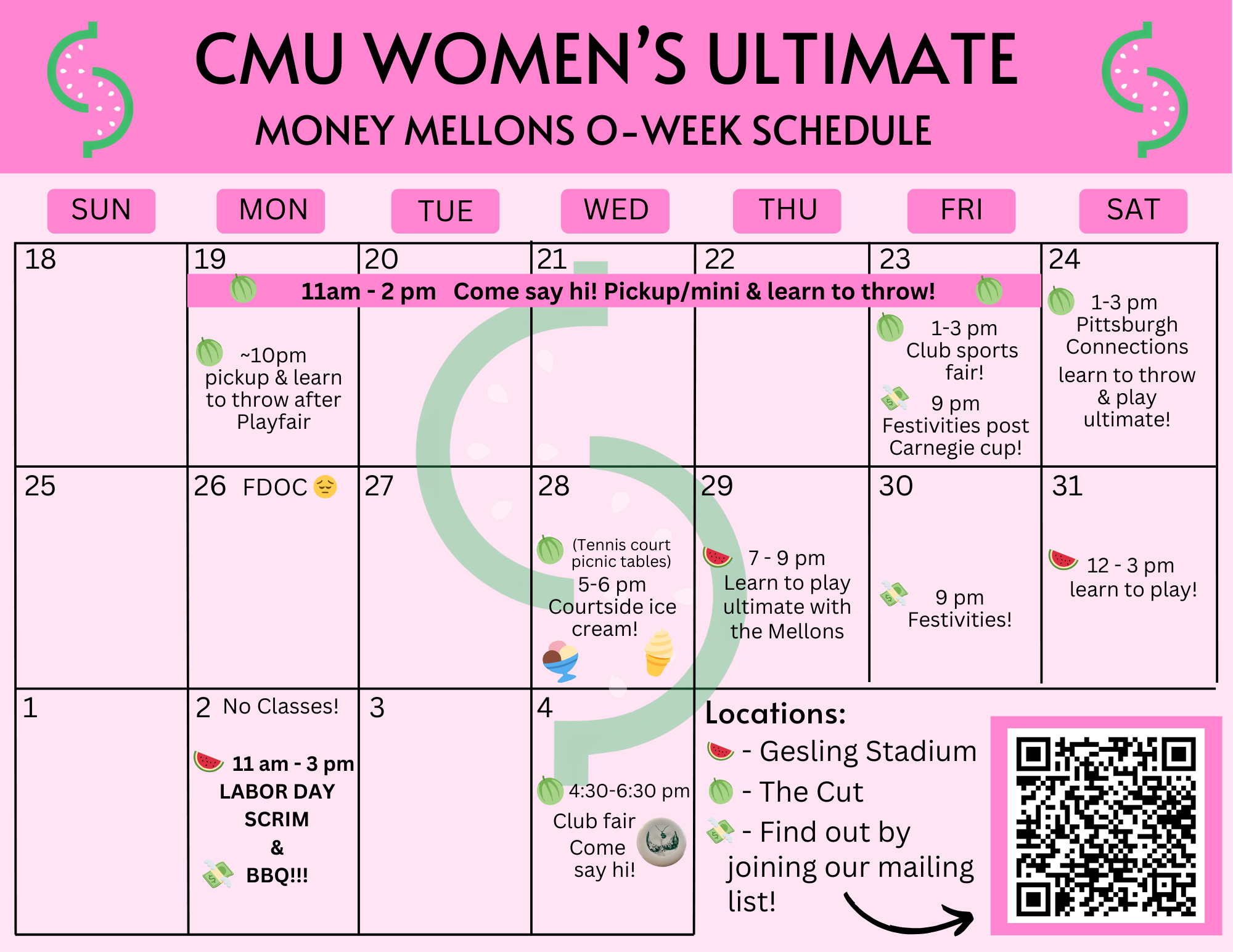 orientation calendar